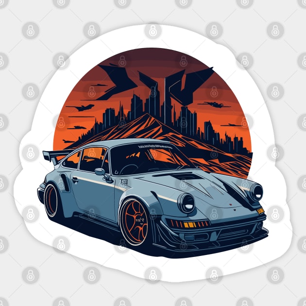 Porsche 911 GT 3 Turbo Classic Car Sticker by Cruise Dresses